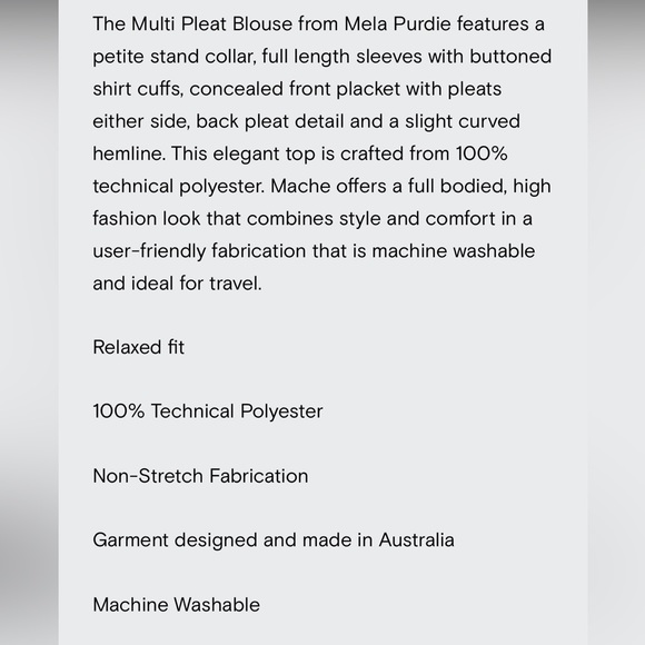 Mela Purdie Mache Duo Pleat Pullover Shirt In Citrine Lightweight Blouse Size  S - Picture 15 of 16